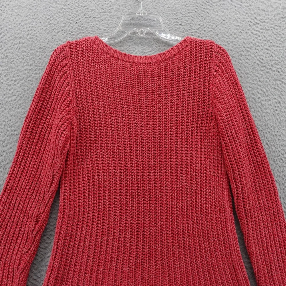 Ralph Lauren Jeans Co‎ Cable Knit Sweater Size Medium Coral Red Womens